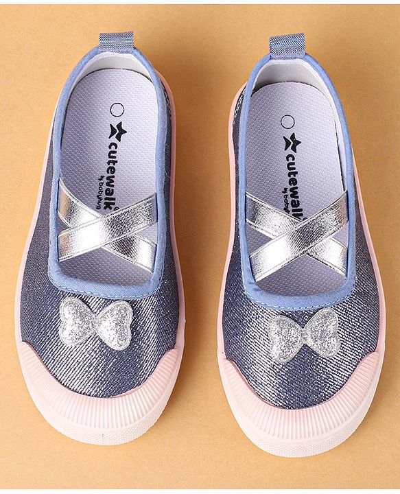 Cute Walk by Babyhug Slip On Casual Shoes Bow Applique - Blue