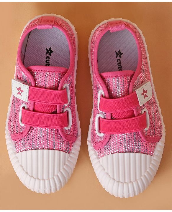 Cute Walk by Babyhug Casual Shoes With Velcro Closure - Pink