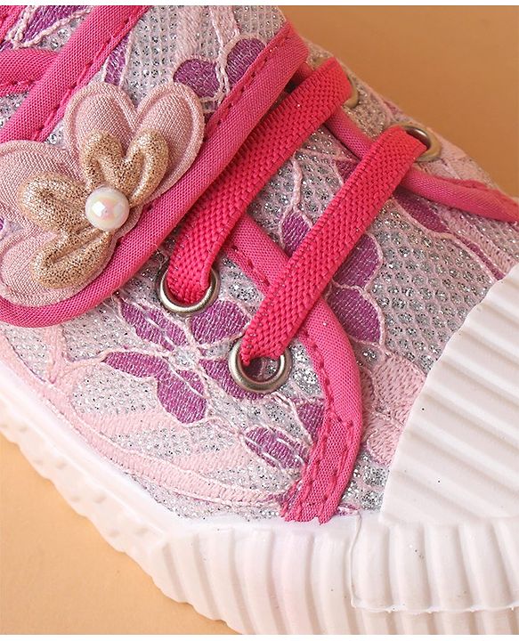 Cute Walk by Babyhug Casual Shoes Floral Applique - Pink