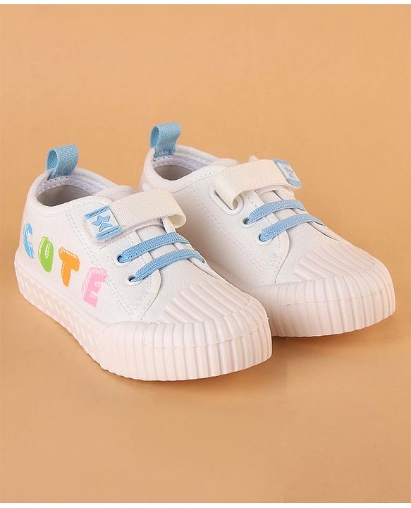 Cute Walk by Babyhug Velcro Closure Casual Shoes with Cute Print - White