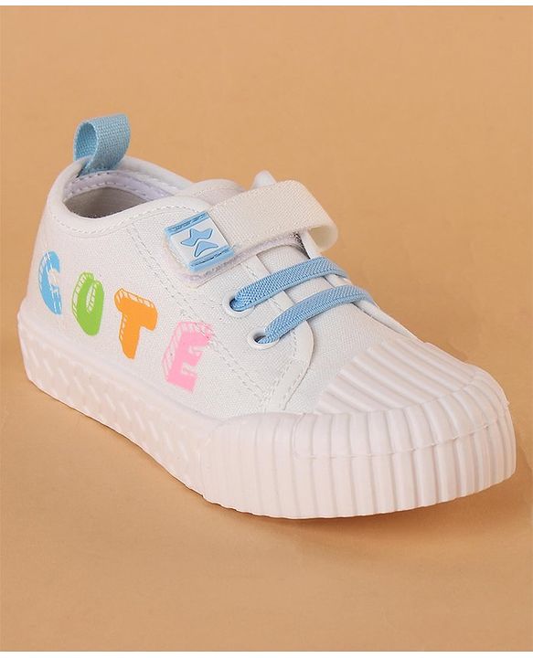 Cute Walk by Babyhug Velcro Closure Casual Shoes with Cute Print - White