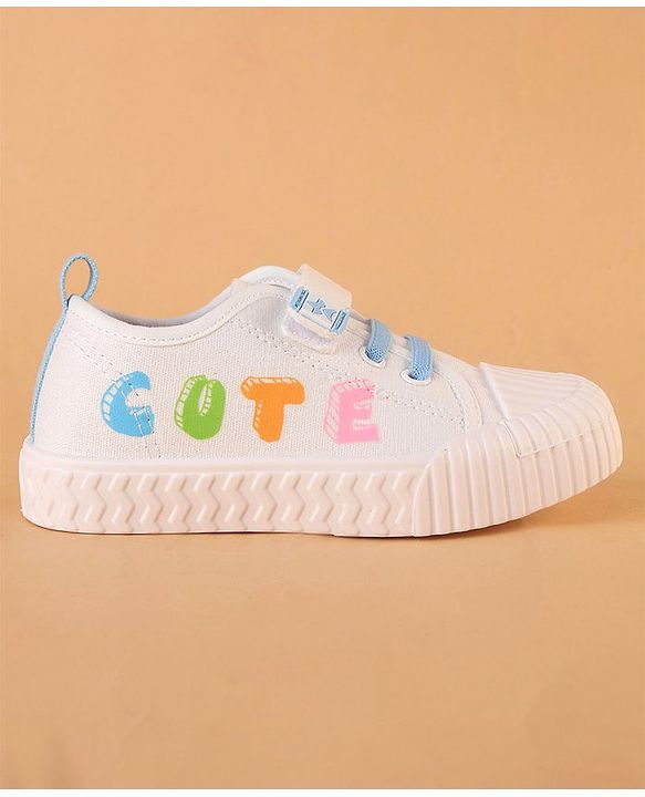 Cute Walk by Babyhug Velcro Closure Casual Shoes with Cute Print - White