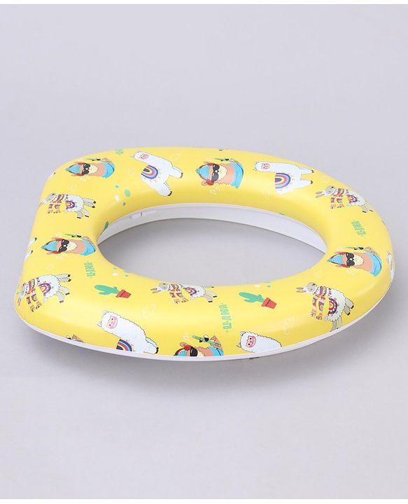 Babyhug Soft Potty Seat With Handle Mama Print - Yellow