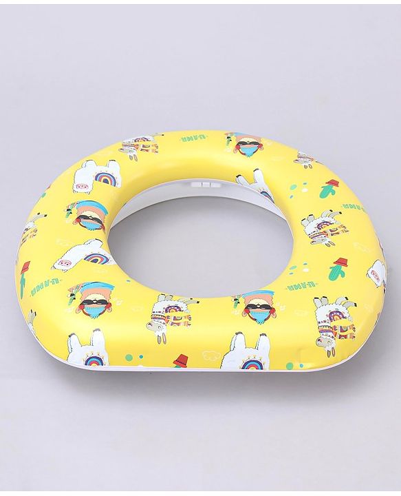 Babyhug Soft Potty Seat With Handle Mama Print - Yellow