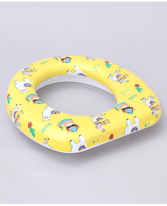 Babyhug Soft Potty Seat With Handle Mama Print - Yellow