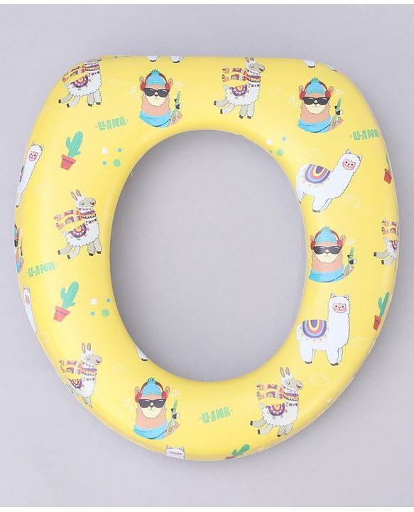 Babyhug Soft Potty Seat With Handle Mama Print - Yellow