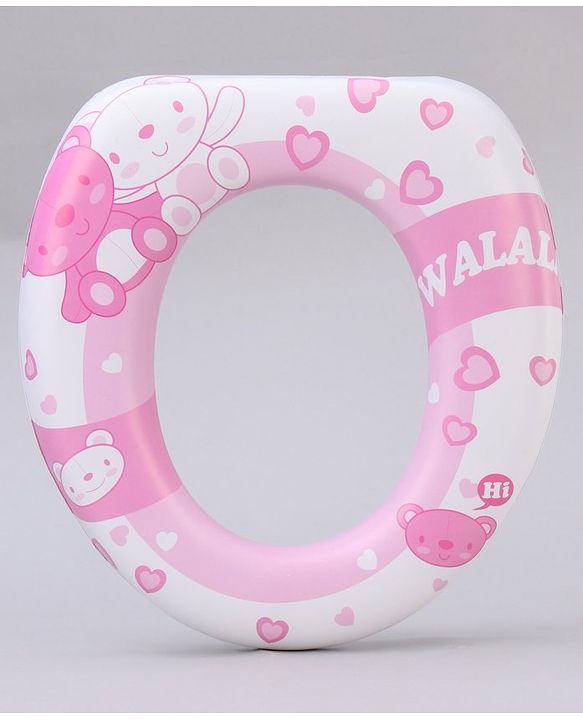 Babyhug Soft Potty Seat Teddy Bear Print- Pink and White