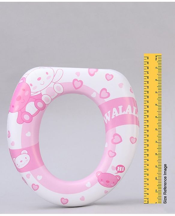 Babyhug Soft Potty Seat Teddy Bear Print- Pink and White