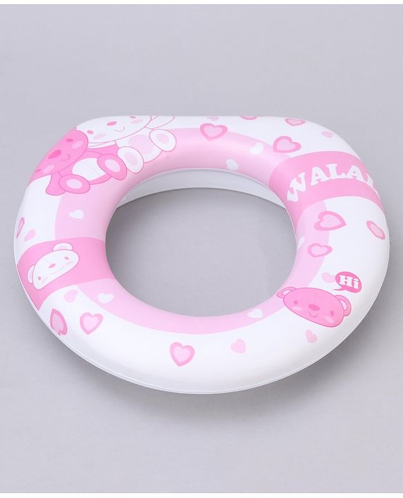 Babyhug Soft Potty Seat Teddy Bear Print- Pink and White