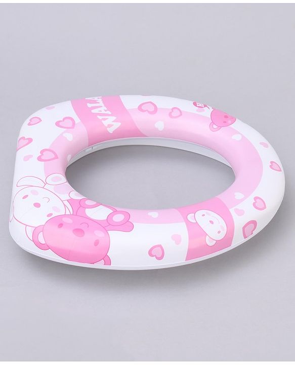 Babyhug Soft Potty Seat Teddy Bear Print- Pink and White