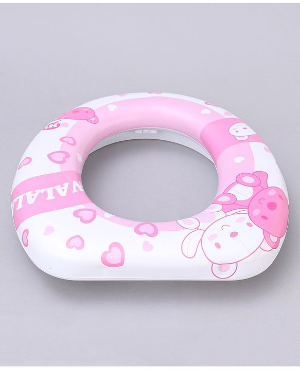 Babyhug Soft Potty Seat Teddy Bear Print- Pink and White