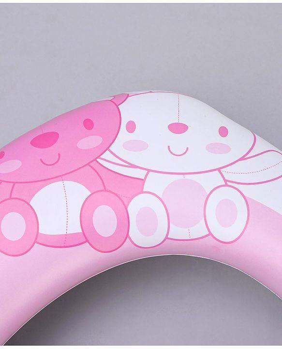 Babyhug Soft Potty Seat Teddy Bear Print- Pink and White