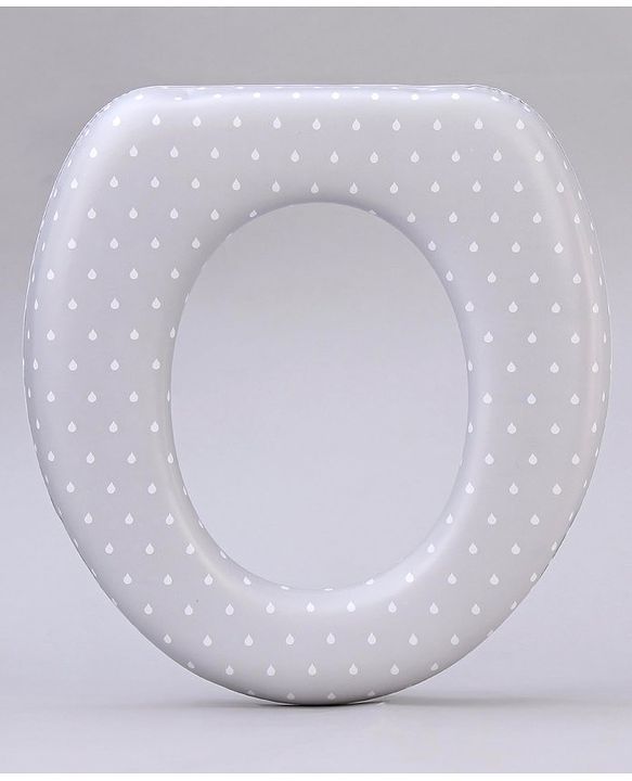 Babyhug Soft Cushioned Baby Potty Seat with Polka Dot Theme  - White & Grey