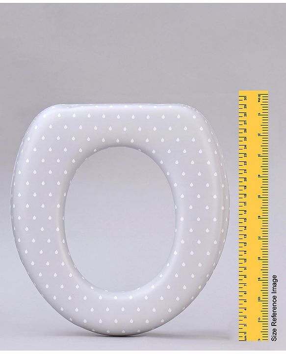 Babyhug Soft Cushioned Baby Potty Seat with Polka Dot Theme  - White & Grey