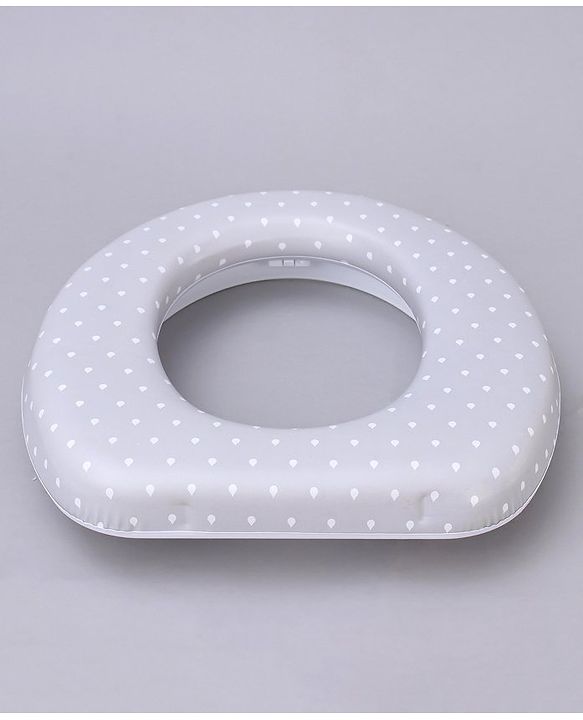 Babyhug Soft Cushioned Baby Potty Seat with Polka Dot Theme  - White & Grey