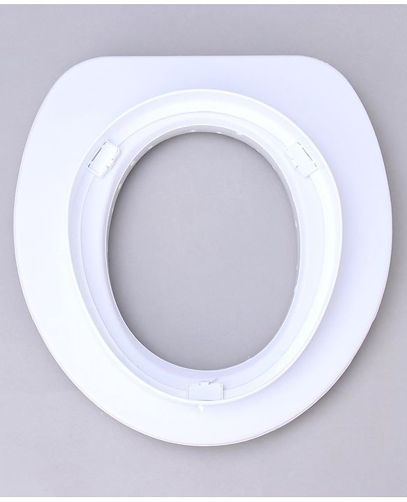 Babyhug Soft Cushioned Baby Potty Seat with Polka Dot Theme  - White & Grey