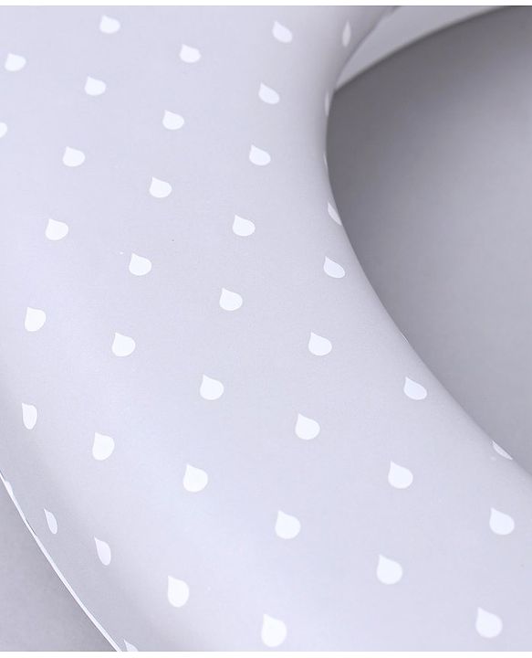 Babyhug Soft Cushioned Baby Potty Seat with Polka Dot Theme  - White & Grey