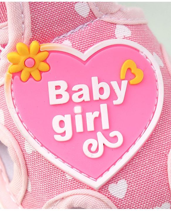 Cute Walk by Babyhug Velcro Closure Sandals Heart Patch - Pink