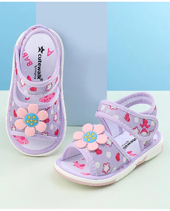 Buy Cute Walk by Babyhug Sandals With Velcro Closure Floral Print