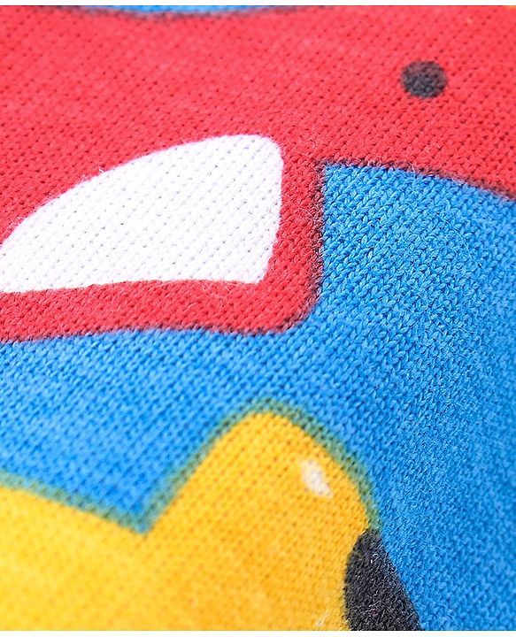 Babyhug 100% Cotton Knit Single Jersey Sleeveless T-Shirt & Shorts Animals Print - Blue
