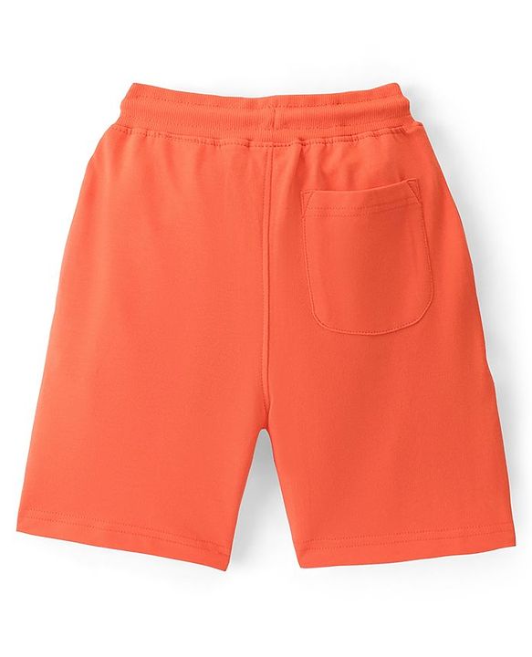 Pine Kids Terry Knit Above Knee Length  Shorts Number Print - Orange