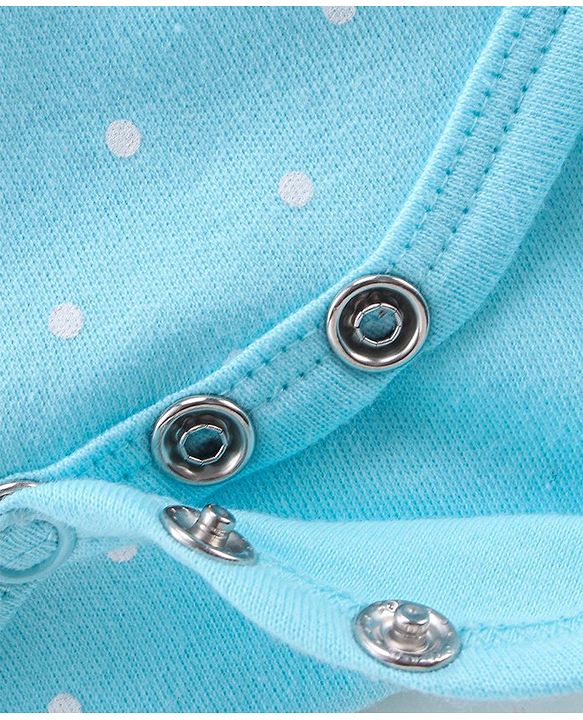 Babyhug 100% Cotton Full Sleeves Onesie Text Print - Blue