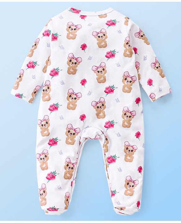 Babyhug 100 % Cotton Clothing Gift Set Animal Theme White - Pack of 5