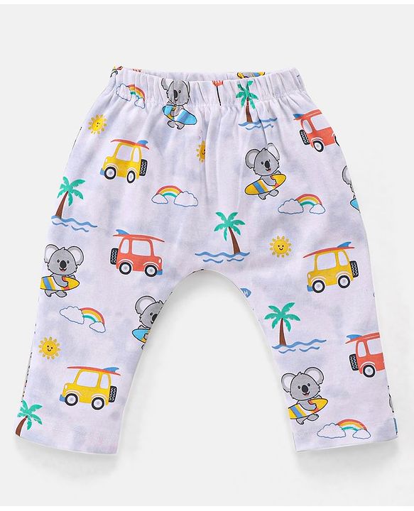 Babyhug 100 % Cotton Baby Clothing Gift Sets Animal & Vehicle Pack of 7 - Blue