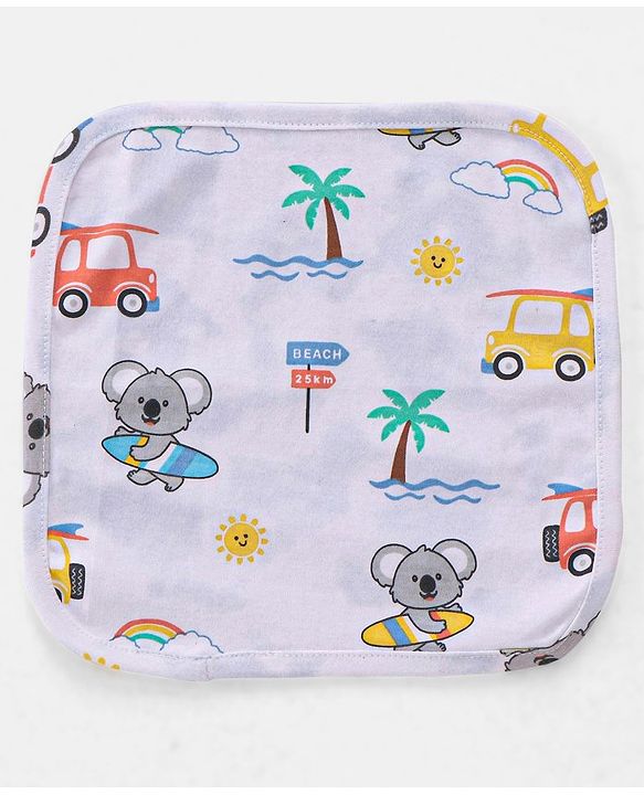 Babyhug 100 % Cotton Baby Clothing Gift Sets Animal & Vehicle Pack of 7 - Blue
