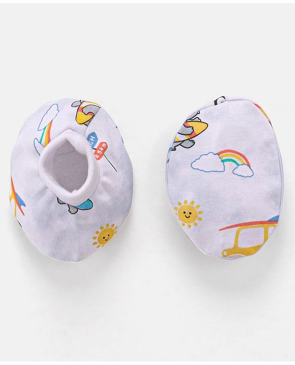 Babyhug 100 % Cotton Baby Clothing Gift Sets Animal & Vehicle Pack of 7 - Blue