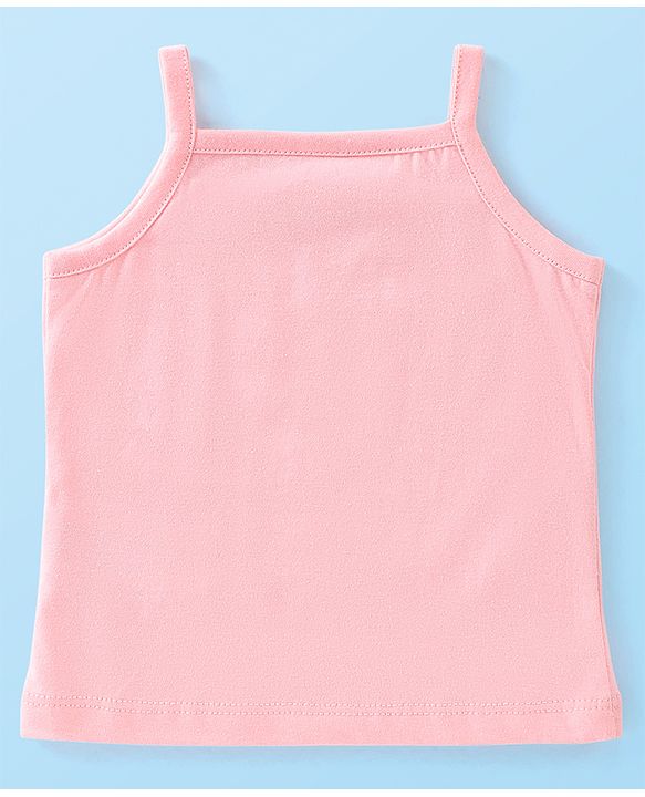 Babyhug 100% Cotton Singlet Slips Heart Print Pack of 3 - Red White & Peach