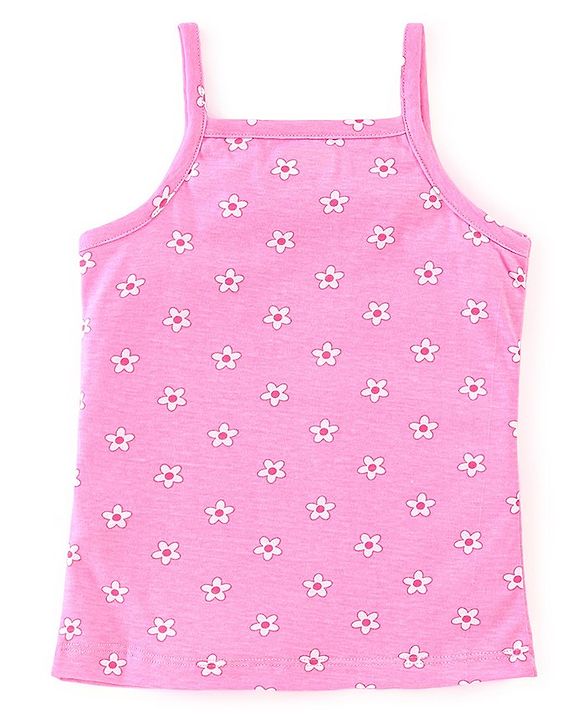 Babyhug 100% Cotton Single Jersey Knit Sleeveless Slips Stripes & Bear Print Pack Of 3 - Multicolor