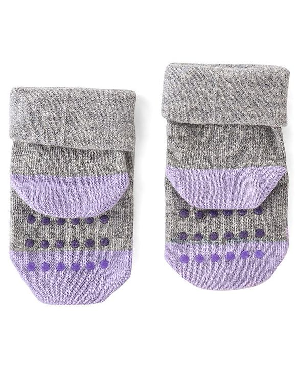 Cute Walk by Babyhug Anti Bacterial Anti Skid Ankle Length Socks Stripes & Unicorn Design Pack Of 3- Multicolor