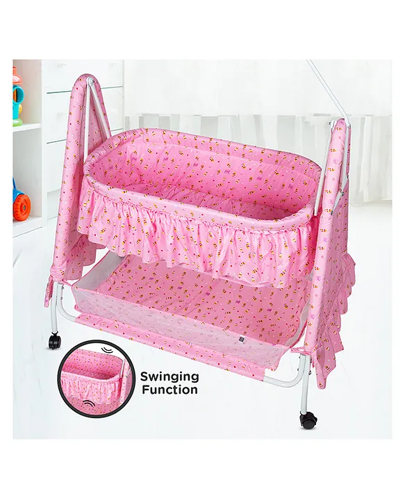 Mee Mee New Born Baby Premium Sleep Swing Cradle Jhula Palna Bed Baby Bedding with Mosquito Net and Cradle for 012 Months Baby Boys and Girls Pink Online in India Buy at Best Price from Firstcry