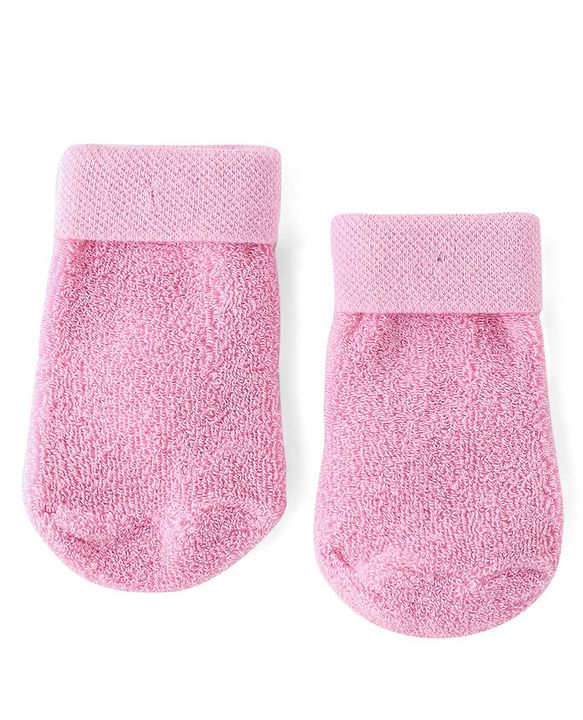 Cute Walk by Babyhug Cotton Knit Ankle Length Socks Solid & Stripe Design Pack Of 3- Pink & White