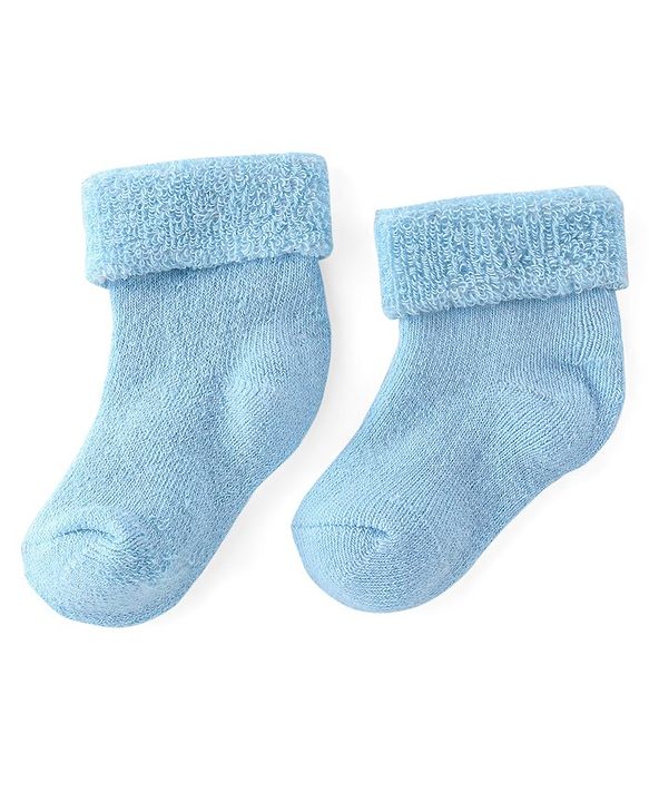 Cute Walk By Babyhug Anti Bacterial Ankle Length Socks Solid & Stripe Design Pack of 3- Blue Black & White