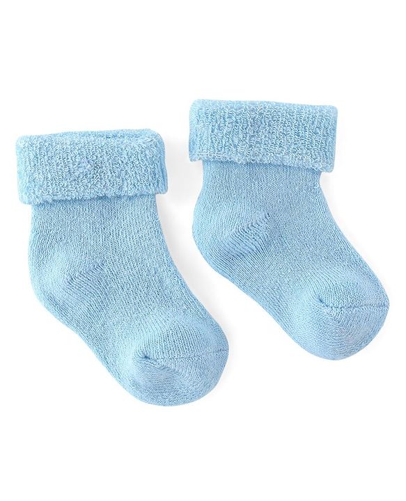 Cute Walk By Babyhug Anti Bacterial Ankle Length Socks Solid & Stripe Design Pack of 3- Blue Black & White