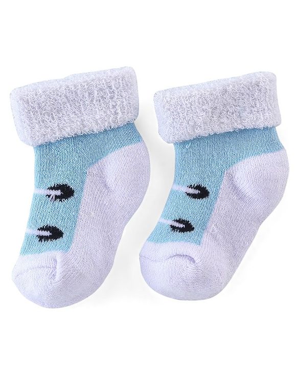 Cute Walk By Babyhug Anti Bacterial Ankle Length Socks Solid & Stripe Design Pack of 3- Blue Black & White
