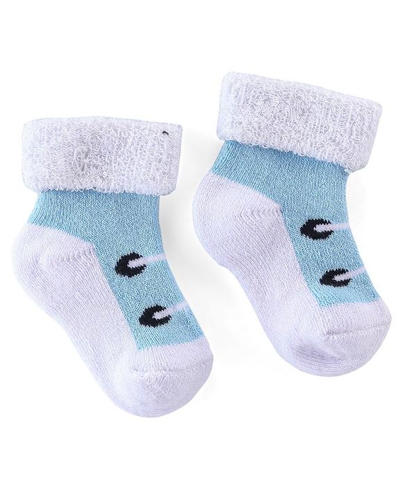 Cute Walk By Babyhug Anti Bacterial Ankle Length Socks Solid & Stripe Design Pack of 3- Blue Black & White