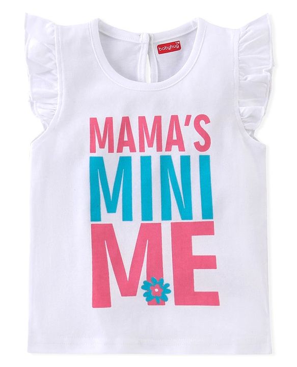 Babyhug Cotton Knit Frill Sleeves T-Shirts Floral & Text Print Pack of 3 - Multicolour