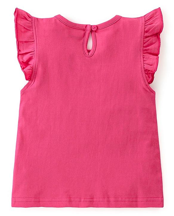 Babyhug 100% Cotton Knit Half Sleeves T-Shirt With Watermelon Graphics & Frill Detailing Pack Of 3- Multicolour