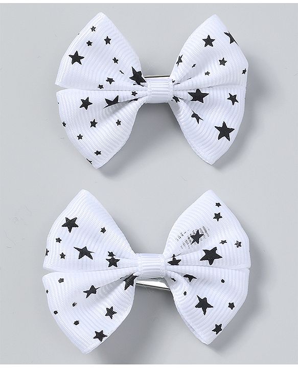 Babyhug Free Size Hair Accessories Combo Set Set of 3 Bow Applique  - White