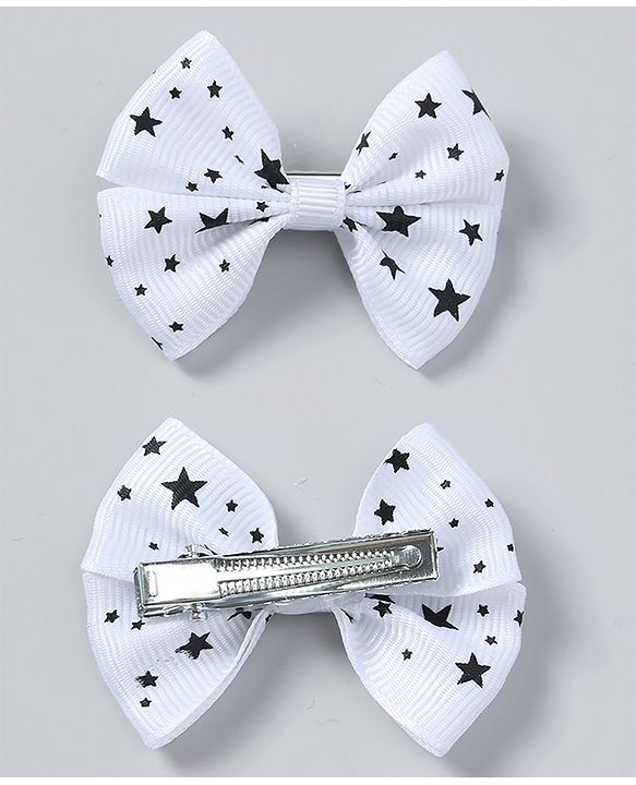 Babyhug Free Size Hair Accessories Combo Set Set of 3 Bow Applique  - White