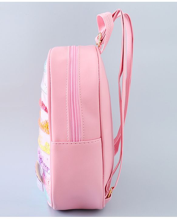 Babyhug Fashion Backpack with Butterlfly Applique - Pink