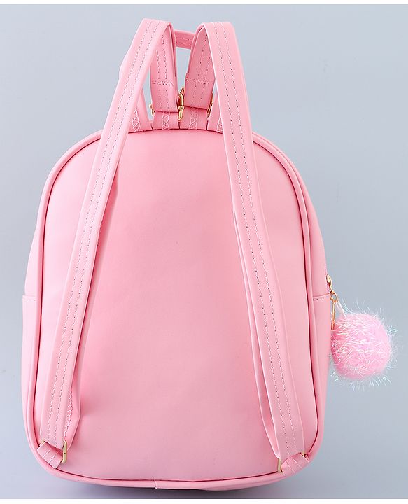 Babyhug Fashion Backpack with Butterlfly Applique - Pink
