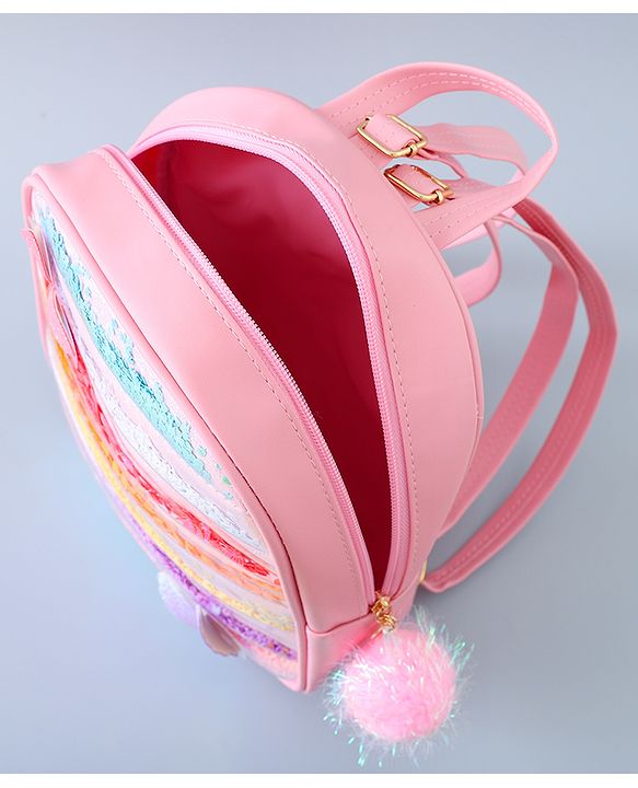 Babyhug Fashion Backpack with Butterlfly Applique - Pink