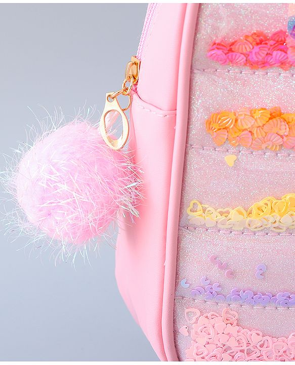 Babyhug Fashion Backpack with Butterlfly Applique - Pink