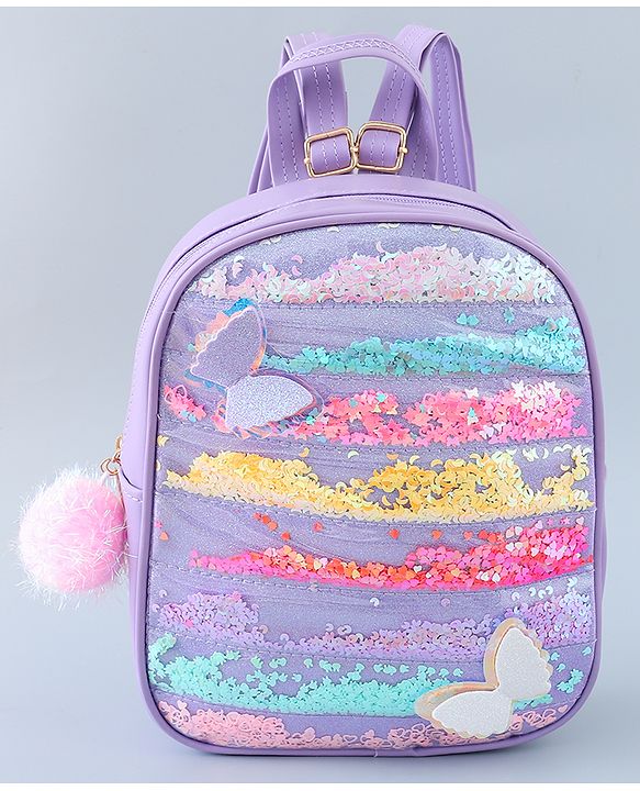 Babyhug Fashion Backpack with Butterlfly Applique - Pink