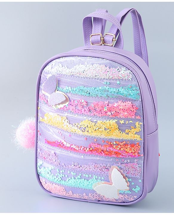 Babyhug Fashion Backpack with Butterlfly Applique - Pink
