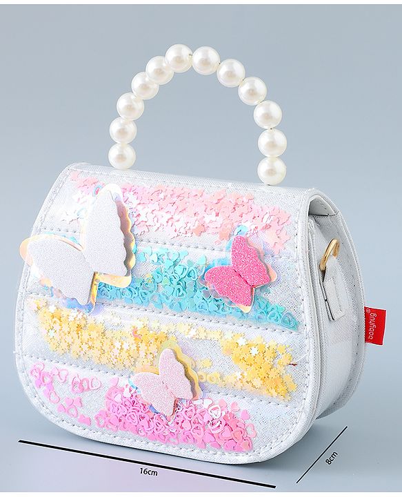 Babyhug Sling Bag with Butterfly Design Free Size - White